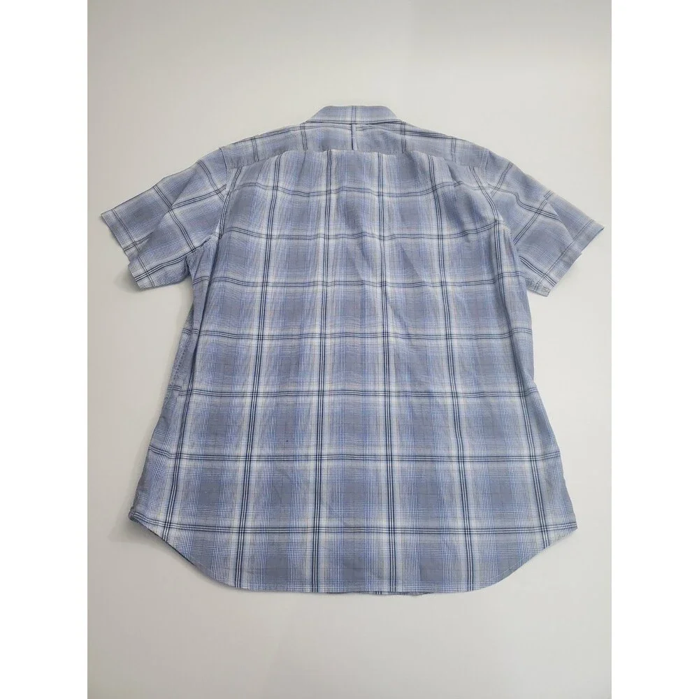 Banana Republic Men's Short Sleeve Button Slim Fit Shirt, 15-15.5 Medium
